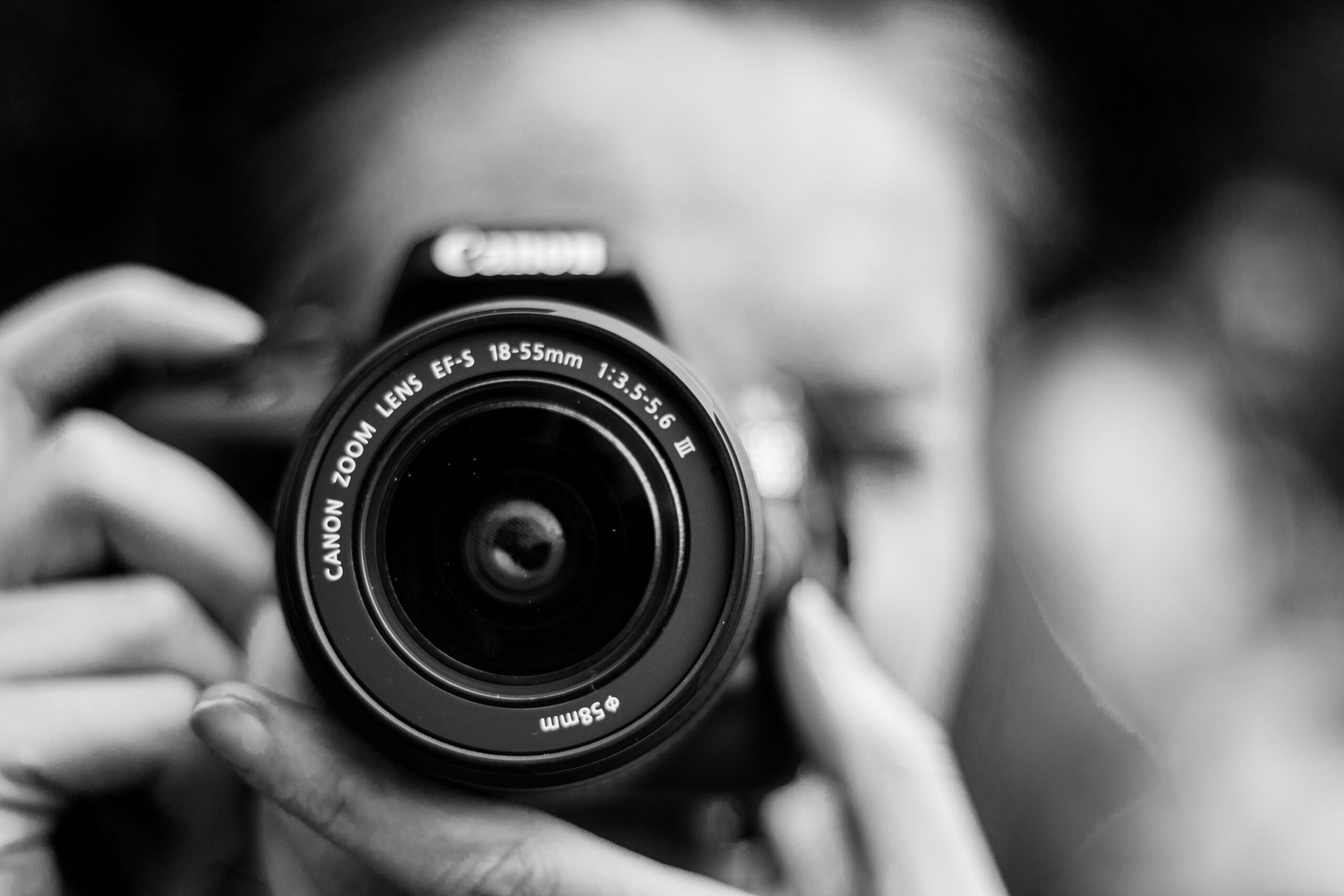 into the photographer lens